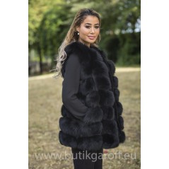 Vest real fur - black