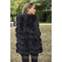 Vest real fur - black