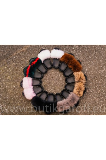FLUFFY FUR SLIPPERS - BROWN