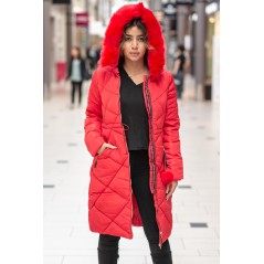 QUILTED WINTER JACKET - röd