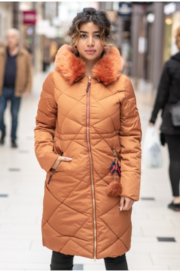 QUILTED WINTER JACKET - apelsin