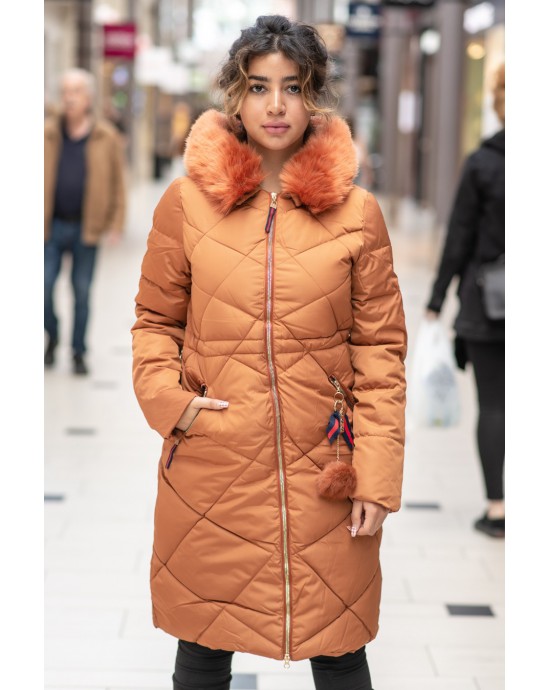 QUILTED WINTER JACKET - apelsin