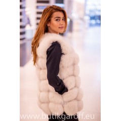 Snow white real fox fur vest 70cm