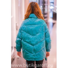 Turquoise winter real down jacket oversize Hit