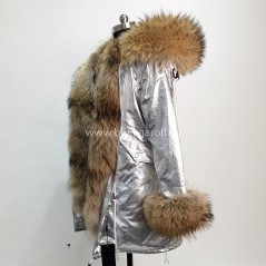 Winter Silver Parka with real racoon fur - Model nr 60