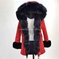 Winter Red Parka with real fox fur - Model nr 61