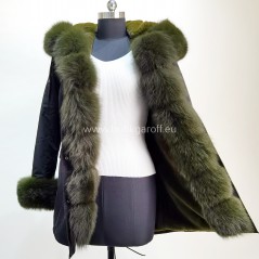Winter Black Parka with real fox fur - Model nr 62