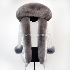 Winter White Parka with real fox fur - Model nr 67