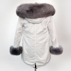 Winter White Parka with real fox fur - Model nr 67