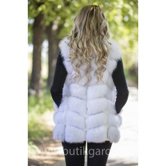 Vest real fur - natural white