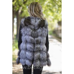 Vest real fur - silver fox