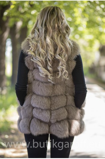 Vest real fur - light beige