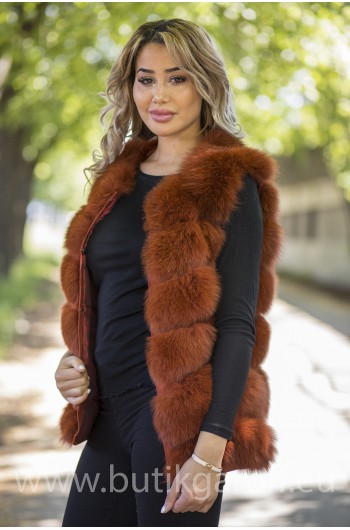 Vest real fur - california red