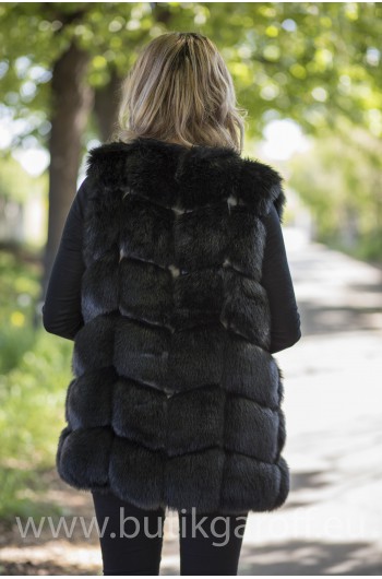 Fake fur vest - BLACK