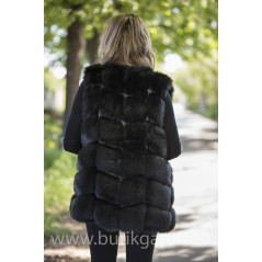 Fake fur vest - BLACK
