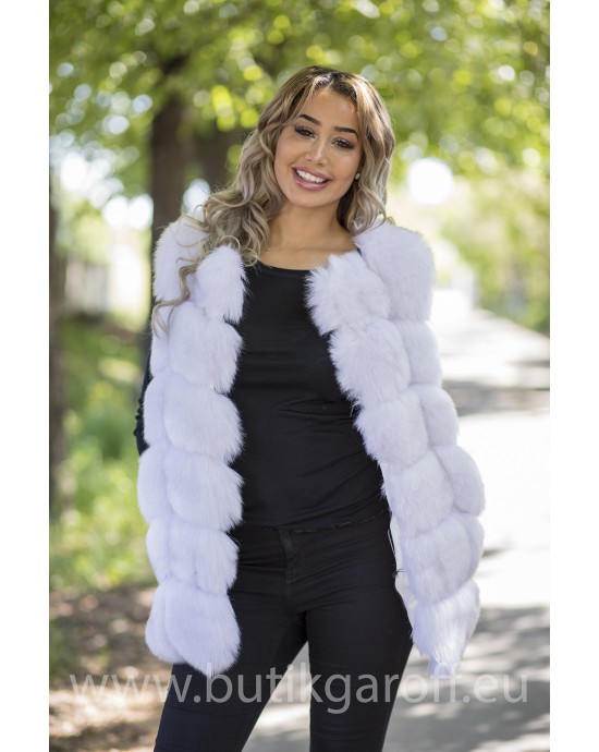 Fake fur vest - white