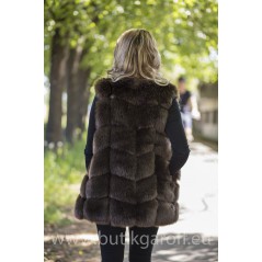 Fake fur vest - CHOCOLATE BROWN