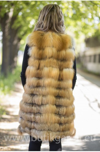 LONG Vest real fur - gold fox