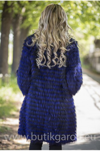 Real Fox fur coat - BLUE