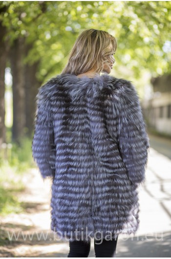 Real Fox fur coat - GREY model 2