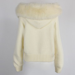 copy of Short Sweater Beige with fox fur - model nr 31