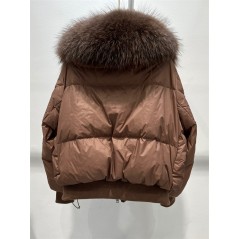 copy of Down jacket with black racoon collar - short model