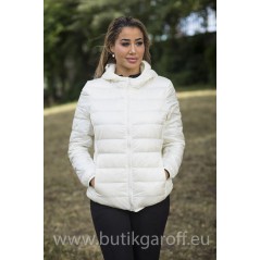 REAL DOWN JACKET WITH HOODIE- WHITE 100%