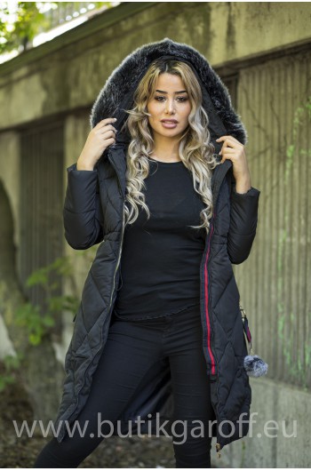 QUILTED WINTER JACKET - BLACK